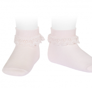 Condor Lace Trim Ankle Socks With Folded Cuff