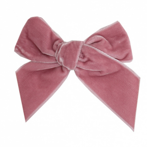 Condor velvet bow pale pink