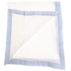 ziggle cellular blanket with blue trim