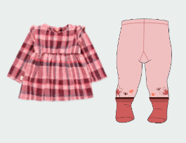 Boboli Check Dress and Tights set