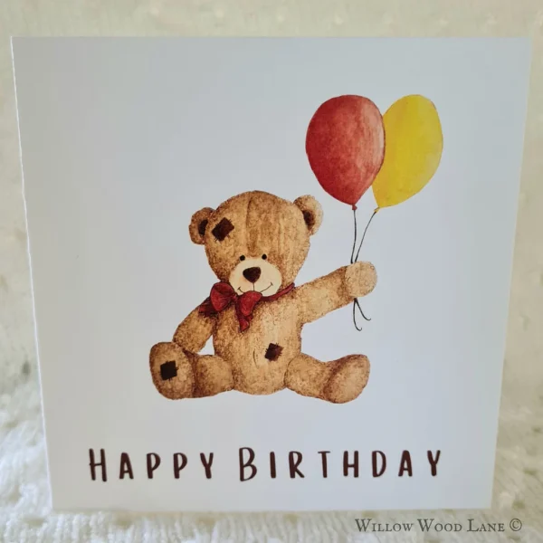 birthday bear - willow wood lane greeting card