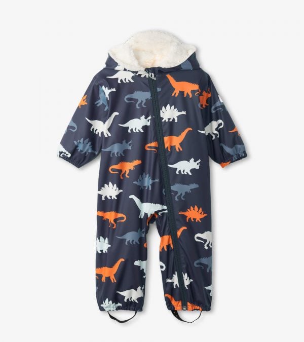 Hatley Dino Silhouettes Colour Changing Sherpa Lined Baby Bundler - Image 2