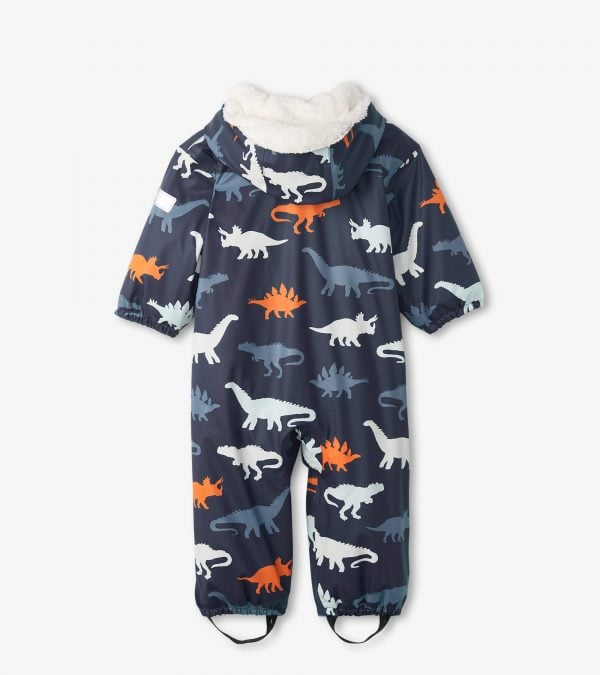 Hatley Dino Silhouettes Colour Changing Sherpa Lined Baby Bundler - Image 3
