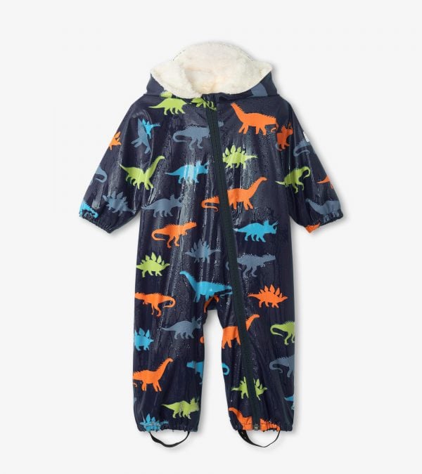 Hatley Dino Silhouettes Colour Changing Sherpa Lined Baby Bundler - Image 4