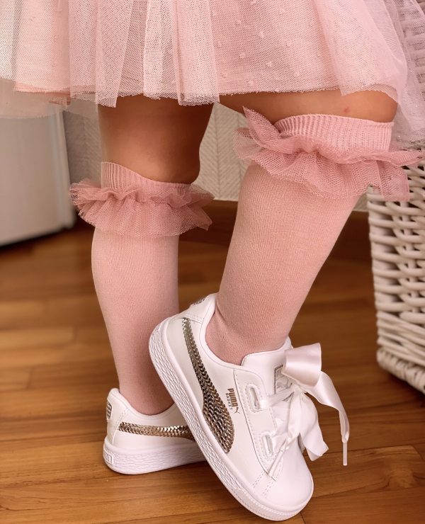 Condor knee high tulle sock - pink 526