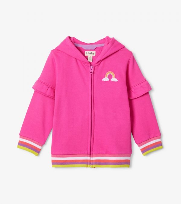 Hatley rainbow toddler flutter sleeve hoodie