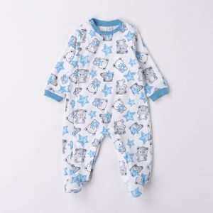 iDo all over teddy bear print all in one babygrow