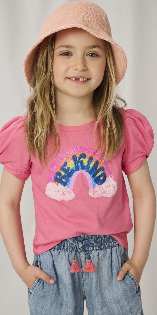 Hatley be kind pink tee