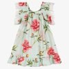 Phi Clothing mint with pink flowers dress