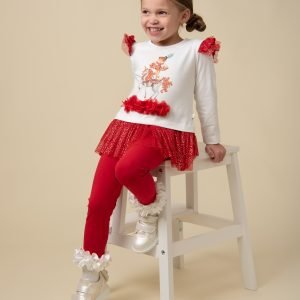 Caramelo circus dancer glitter legging set - red