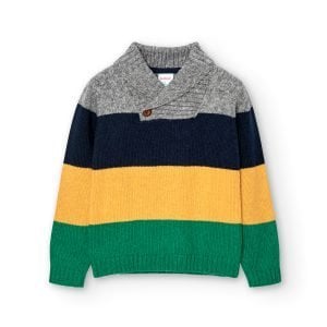 Boboli colour block roll neck sweater