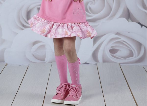 adee annabella peony pink knee high socks