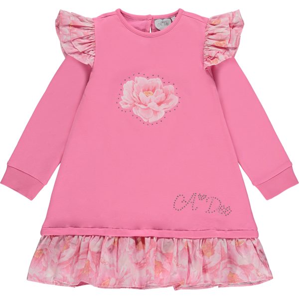 A Dee Anastasia Frill Sweat Dress - Peony Pink - Image 2