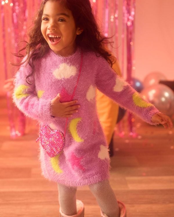 Hatley purple fluffy knit dress