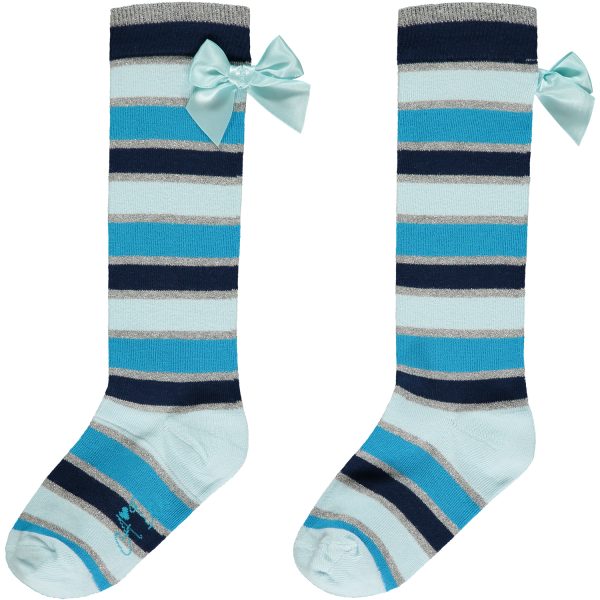 adee darwin aqua stripe knee high socks