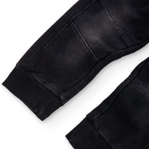 Boboli Fleece Denim Trousers – Black - Image 4