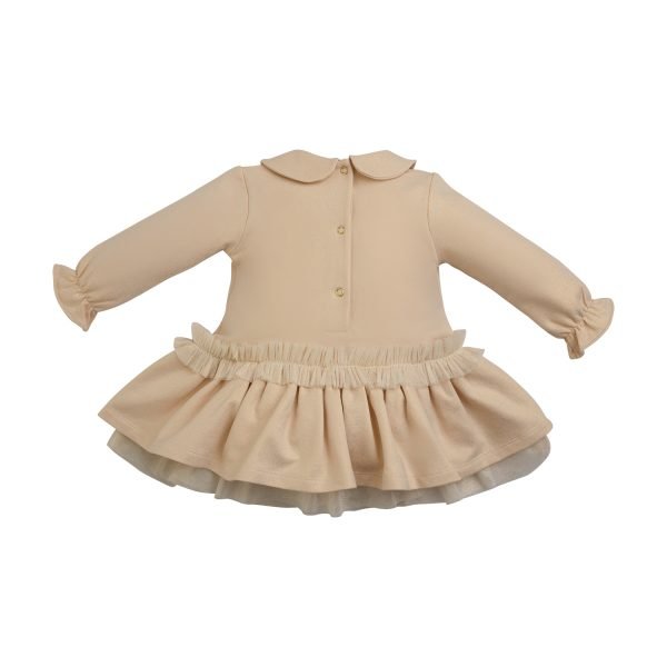 Little A by A Dee Gold Cotton Jersey Dress & Tight Set - Image 3