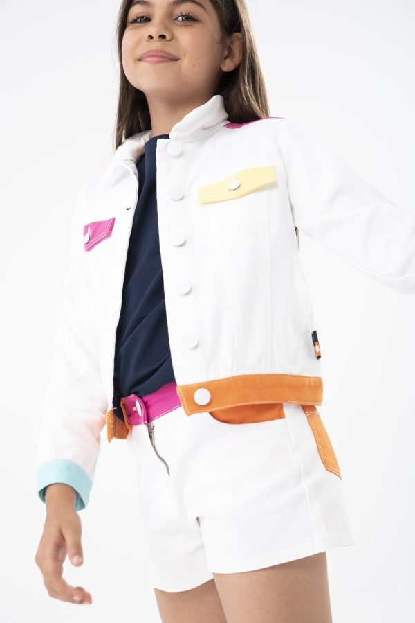 Boboli Twill Jacket - White - Image 2