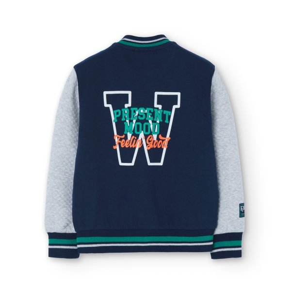 Boboli Button Down Bomber Jacket - Navy - Image 4