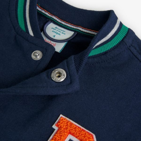 Boboli Button Down Bomber Jacket - Navy - Image 5
