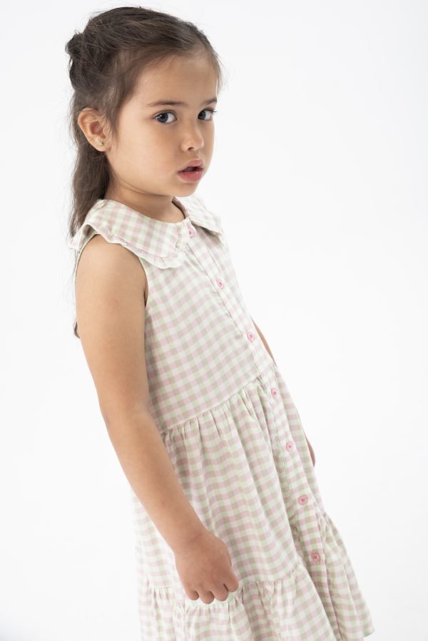Boboli collared gingham dress