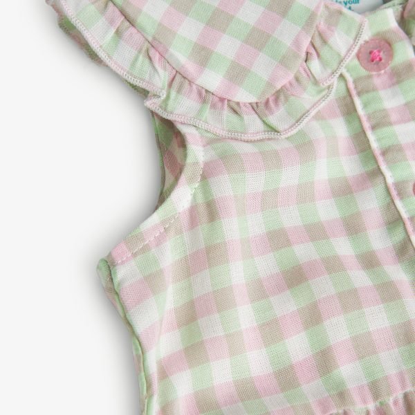 Boboli Picnic Time Gingham Collared Dress - Image 5