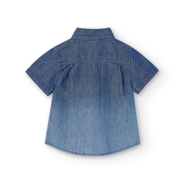 Boboli Short Sleeve Denim Shirt - Blue - Image 2