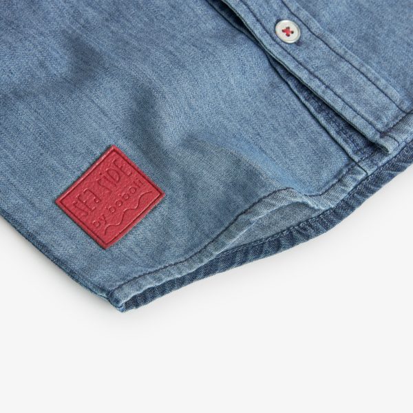 Boboli Short Sleeve Denim Shirt - Blue - Image 4