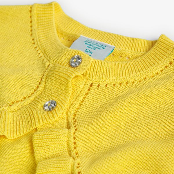 Boboli Yellow Knit Half Cardigan - Image 3