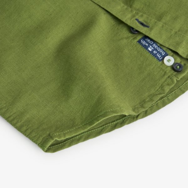 Boboli Long Sleeve Linen Shirt - Olive - Image 4