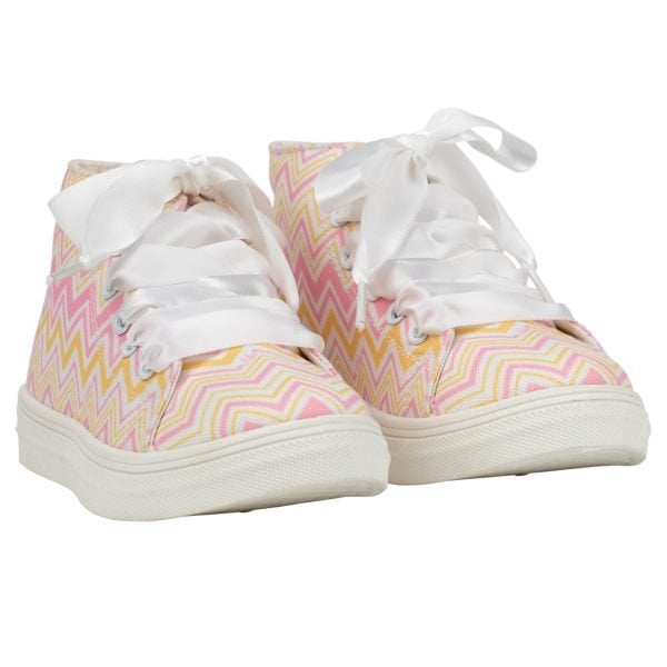Adee Jazzy Printed Canvas High Tops - Pink Fairy