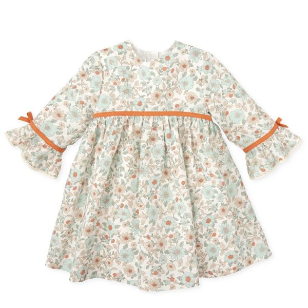 Tutto Piccolo Print Aqua Cotton Floral Dress - Image 2