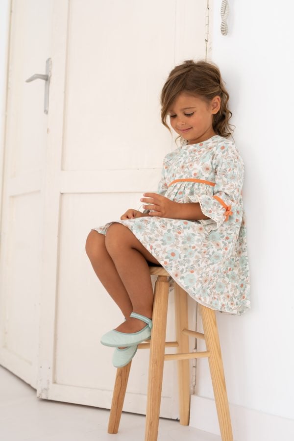 Tutto piccolo aqua floral print dress