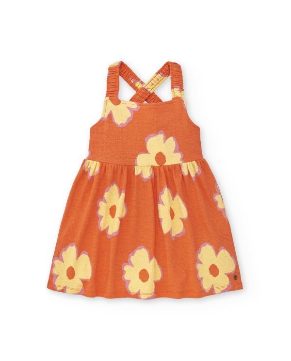 Tuc Tuc - Criss cross orange flower dress