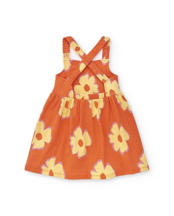 Tuc Tuc - Criss cross orange flower dress - Image 2