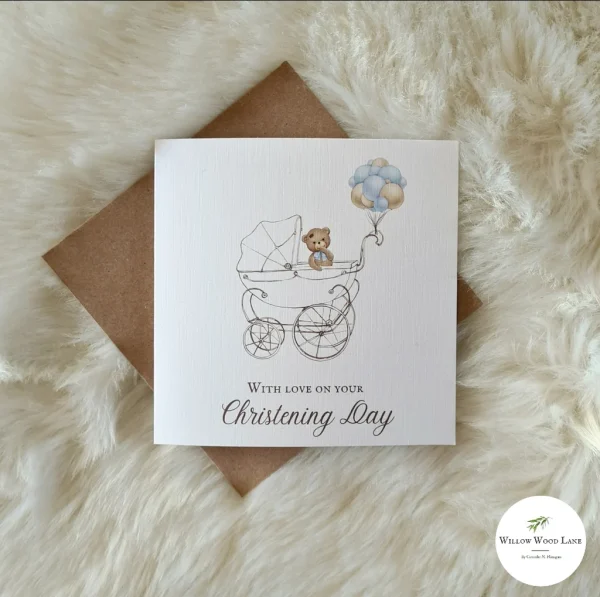 baby boy christening card