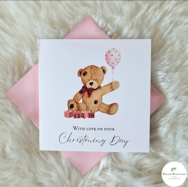 Baby Girl Christening Card.
