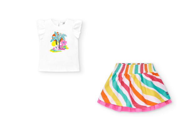 Tuc Tuc Laguna Beach Skirt and T-Shirt Set