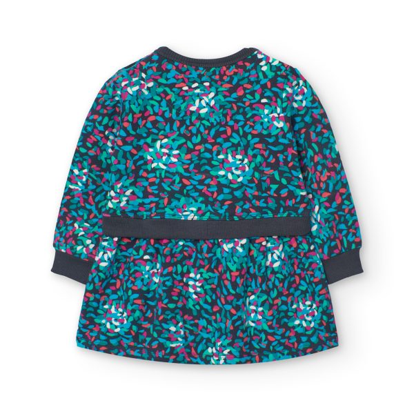 Boboli Nordic Path Print Dress & Tights - Image 2