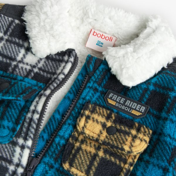 Boboli Fleece Check Jacket - Image 3