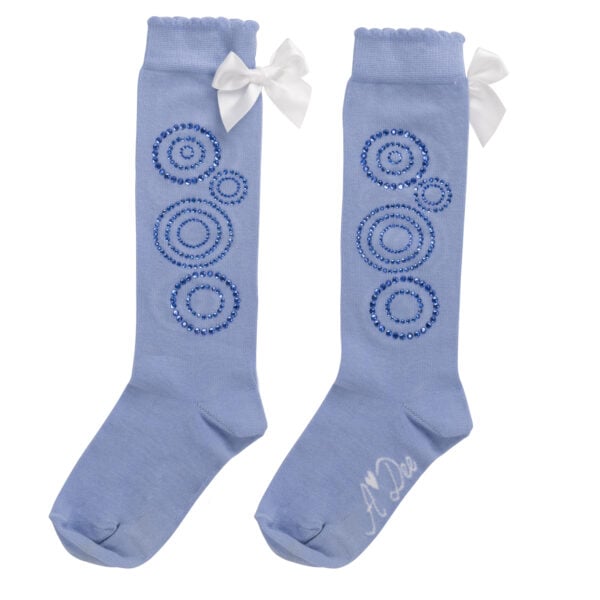 ADee Perrie Diamante knee high socks - Iced Blue - Image 2