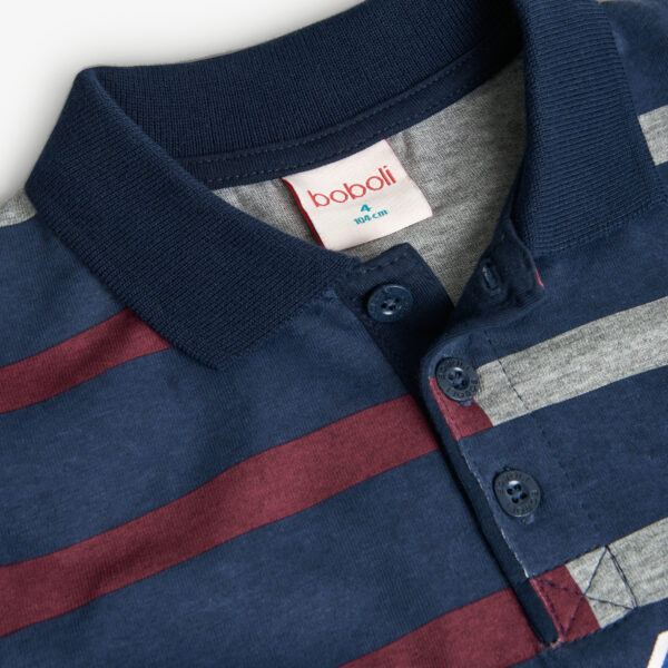 Boboli Navy Knit Polo Rubgy Shirt - Image 3