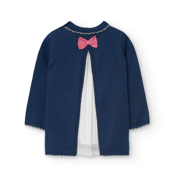 Boboli Navy Knit dress and tights - Image 3