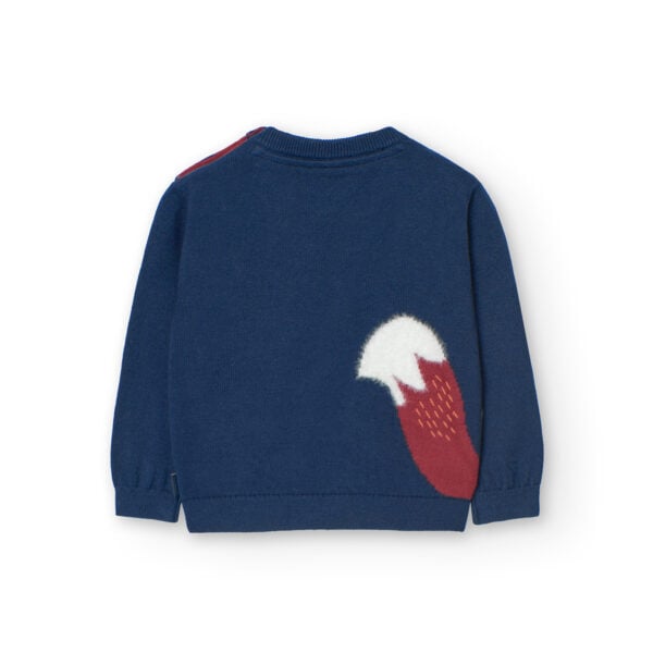 Boboli  Slim Fit Fox Print Poplin shirt and Sweater Set - Image 3