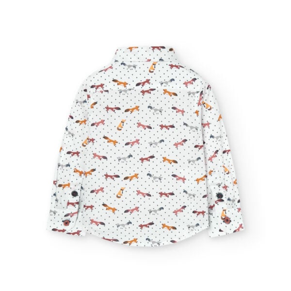 Boboli  Slim Fit Fox Print Poplin shirt and Sweater Set - Image 6