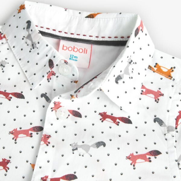 Boboli  Slim Fit Fox Print Poplin shirt and Sweater Set - Image 7