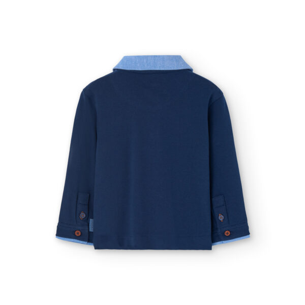 Boboli Navy Pique Combined Polo - Image 2