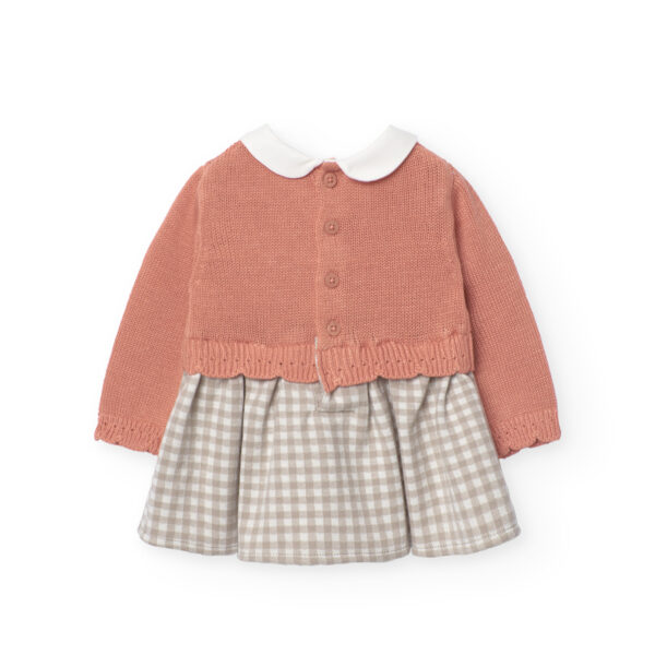 Boboli Mandarine Knitwear Dress with Cream Tights - Image 2