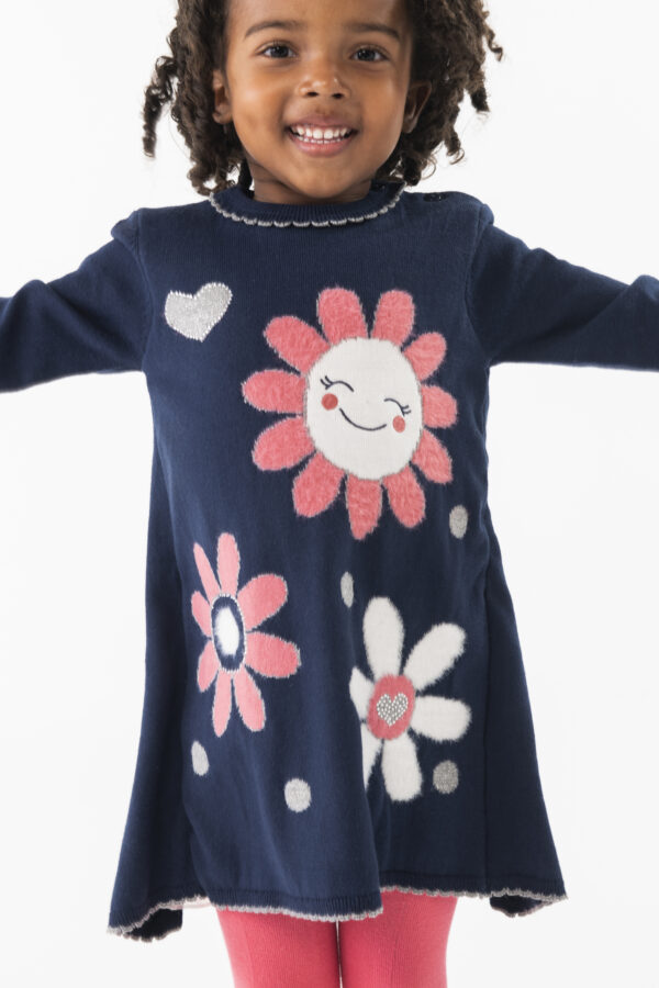 Boboli Navy Knit dress and tights