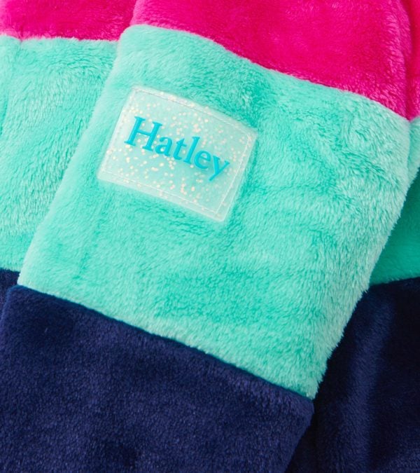 Hatley Colour Block Stripes Fuzzy Fleece Zip Up - Image 3